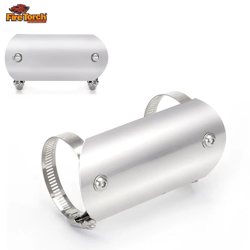 Universal 3.8 - 6.5 CM Motorcycle Exhaust Heat Shield Cover Muffler Front Mid Link Pipe Protector Guard Anti-scalding Cover view 5