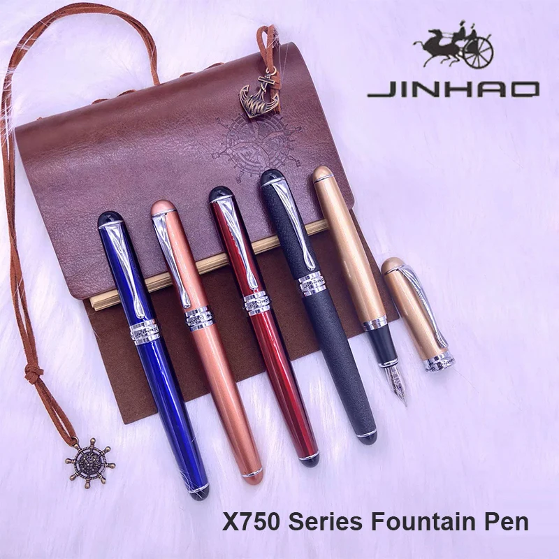 

Jinhao Fountain Pen X750 High-grade Exquisite Style 18KGP Nib Calligraphy Pen Student Teacher Artwork Signature Write Stationery