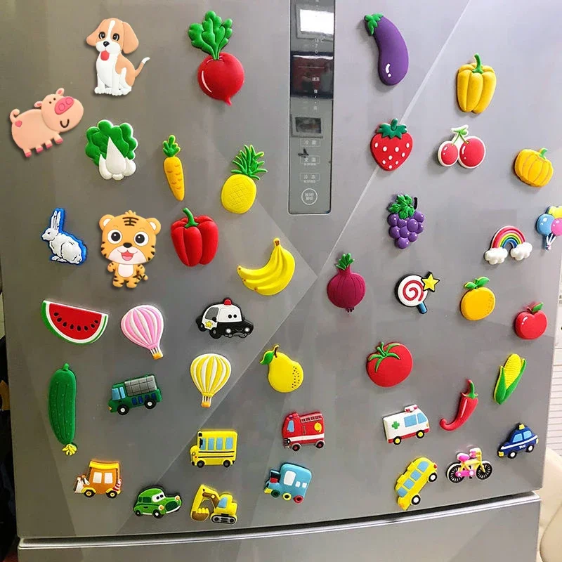 1Set Cartoon Magnets for Refrigerator Decor Funny Cute Animal Fruit Fridge Magnets for Children Magnetic Letters Numbers Kid Toy