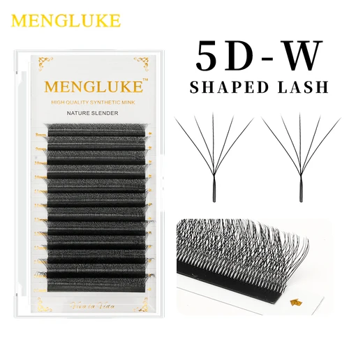 MENGLUKE-extensiones de pestañas con forma de floración automática, abanicos prefabricados, luz suave Natural, alto Idividual, 5D W