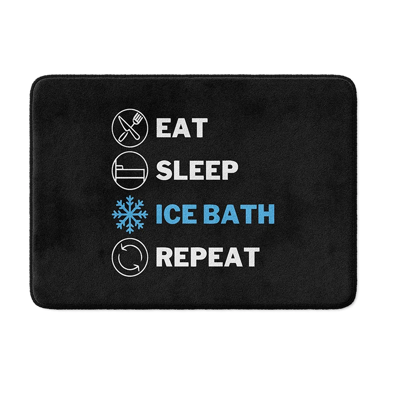 Gaslight Gatekeep Girlboss Eat Sleep Ice Bath Bath Mat with Non Slip Base Absorbent Super Cozy Flannel Bathroom Shower Toilet