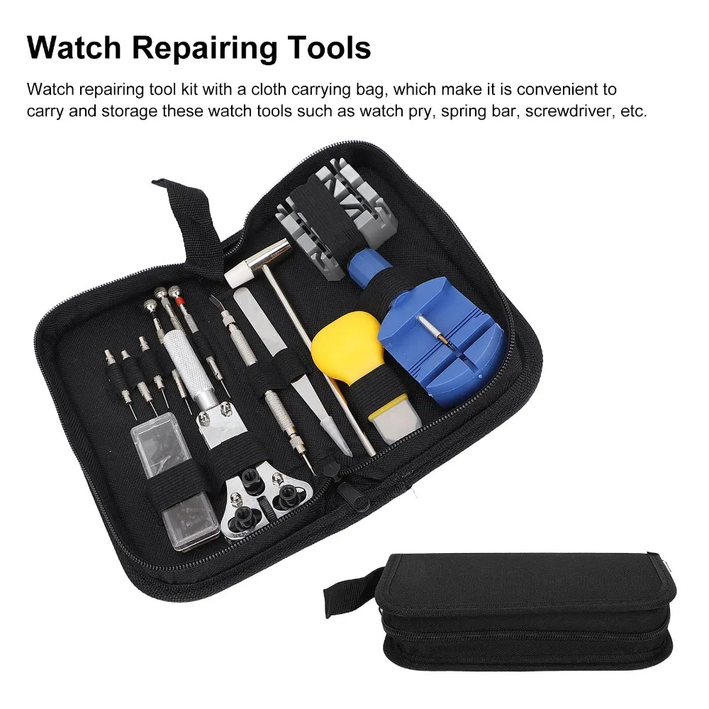 14Pcs Portable pack Watch Repair Kit Complete set Multifunctional Disassembly Tool Compact storage Clock Tool Daily maintenance