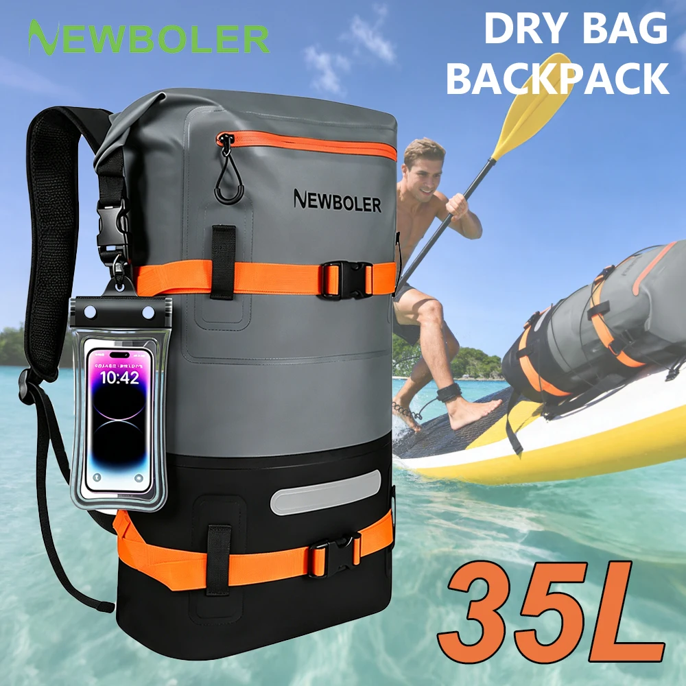 NEWBOLER 35L Outdoor Sport PVC Waterproof Storage Dry Bag For Canoe Kayak Rafting Swimming Travel Sack Backpack Camping Bag ﻿