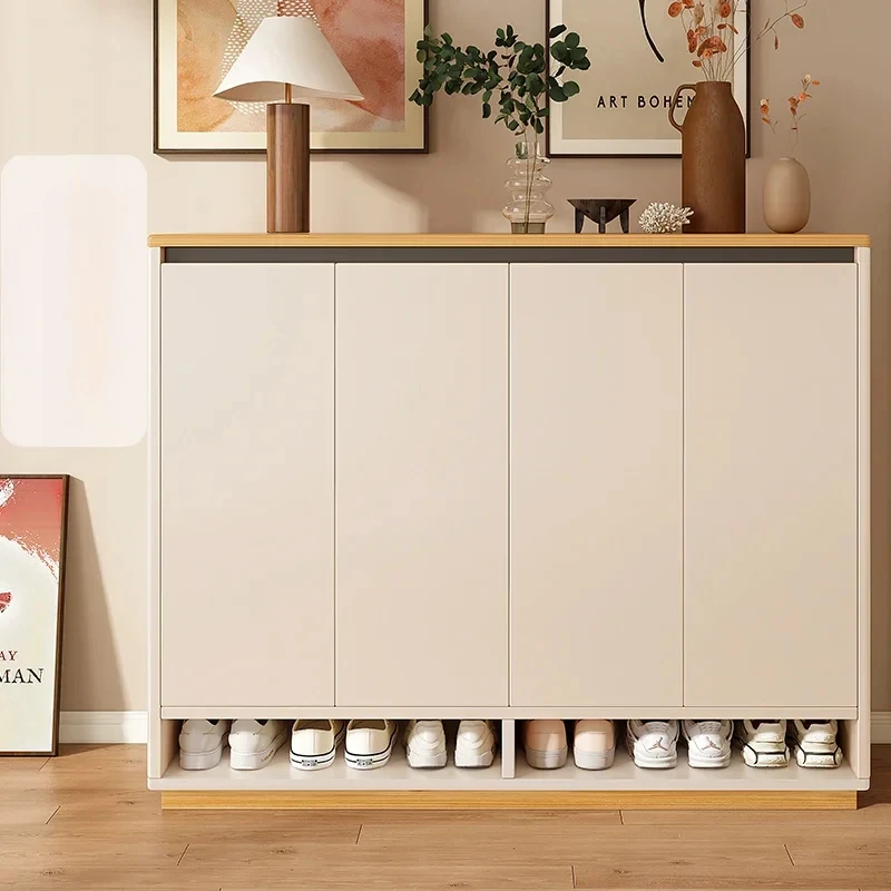 Zapatero de puerta portátil, habitación pequeña de madera, almacenamiento creativo útil, pasillo, Zapatero Personal, muebles altos estrechos