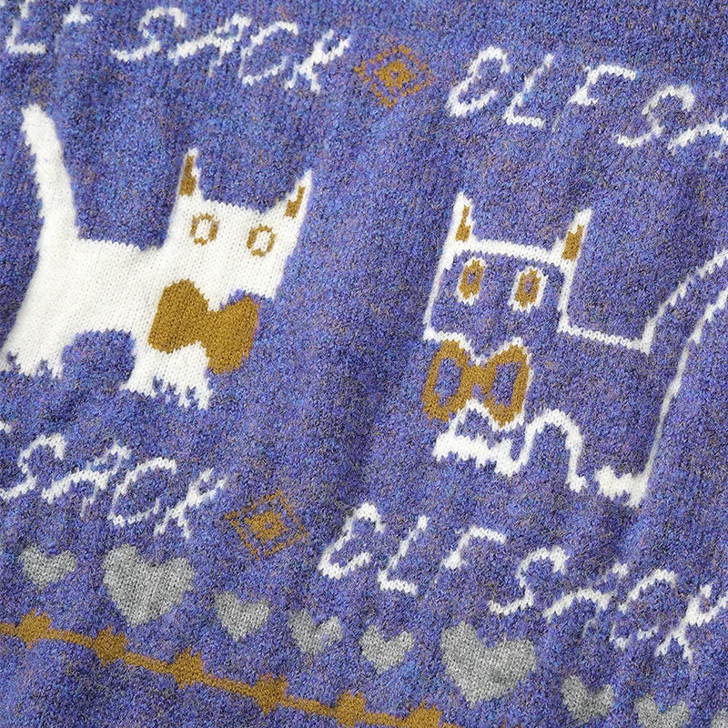 ELFSACK 2025 Jesień Nowości Uroczy Sweter Rozpinany z Dzianiny z Akcentami Kolorystycznymi, Dekolt w Serek, Luźny Krój dla Kobiet