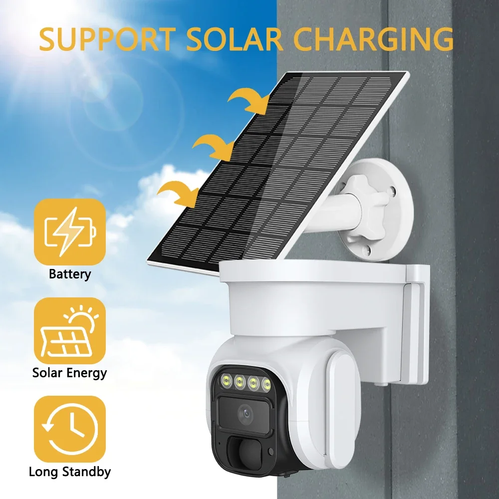 Imagem -02 - Câmera Solar Ptz ip com Energy Battery Câmera de Vigilância Cctv Proteção de Segurança Inteligente 4g Sim Card Icam 365 Outdoor