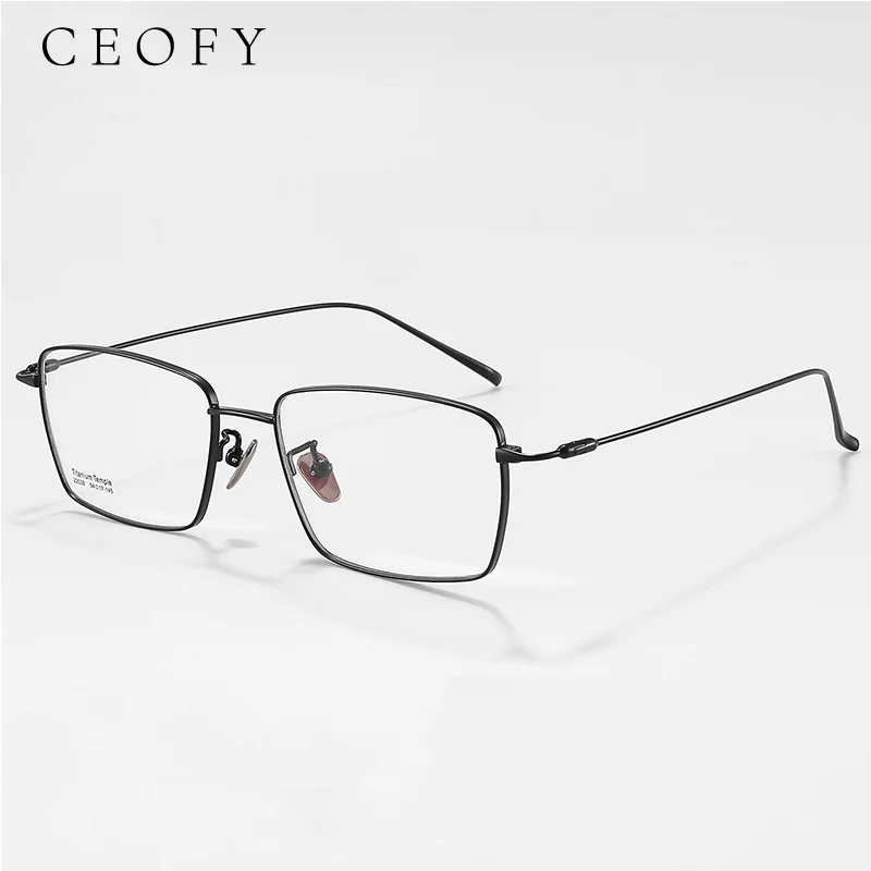Ceofy Men Titanium Half Rim Eyeglasses Frame Ultra-Light Myopia Optical Prescription Glasses Frame New Men Eyewear High Quality