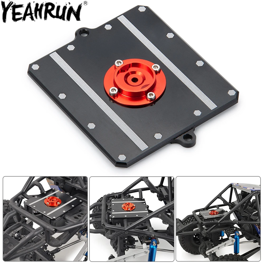 

YEAHRUN Aluminum Alloy Receiver Box Cover Equipment Box Plate for 1/10 RC Crawler Car Axial Wraith RR10 90048 90053