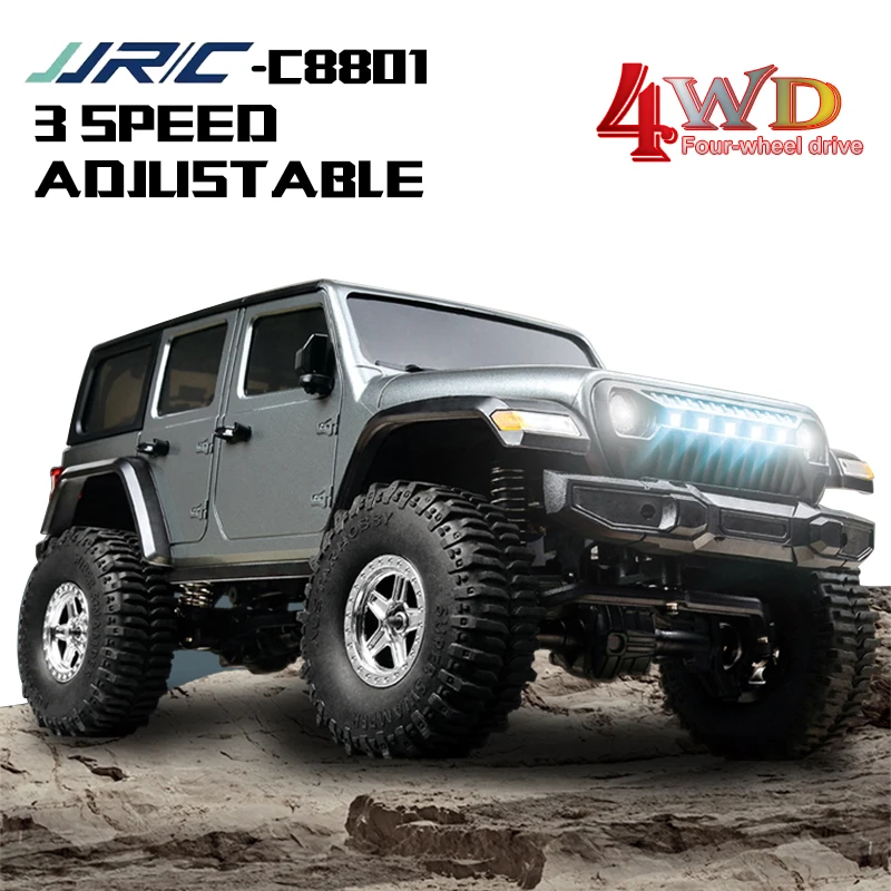 

JJRC 1:18 C8801 Rc Car Simulation Off Road Climbing Wrangler 2.4G Full Scale 3 Speed Adjustable Remote Control Car Children Toys
