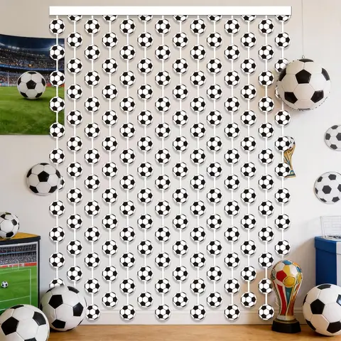 1Pcs Football Theme Rain Curtain Background Wall for Football Party Carnival Celebration Birthday Party School Party Decoration