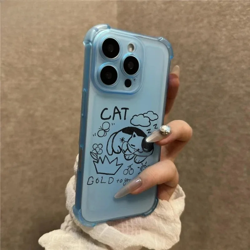 

Ice Mist For Vivo X200 Pro Mini X200S X100 Ultra X100S X90 Pro Plus X80 X70 Pro Case Matte Linear Kitten Cute Flower Cover