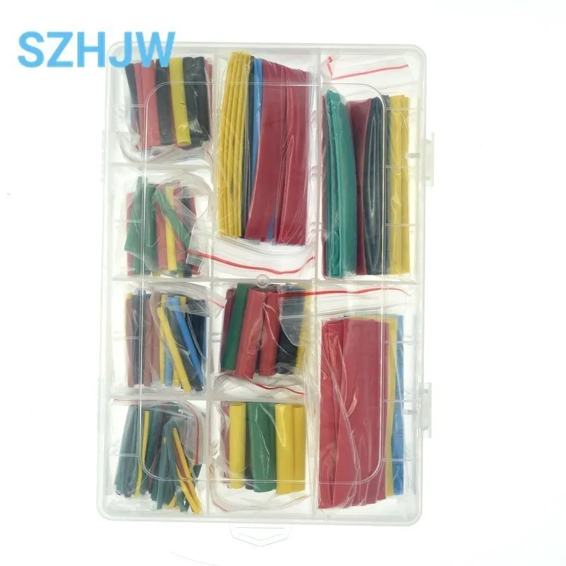 127-530pcs Heat Shrink Tube Thermoresistant Heat-shrink Tubing Wrapping Kit Electrical Connection Wire Cable Insulation Sleeving