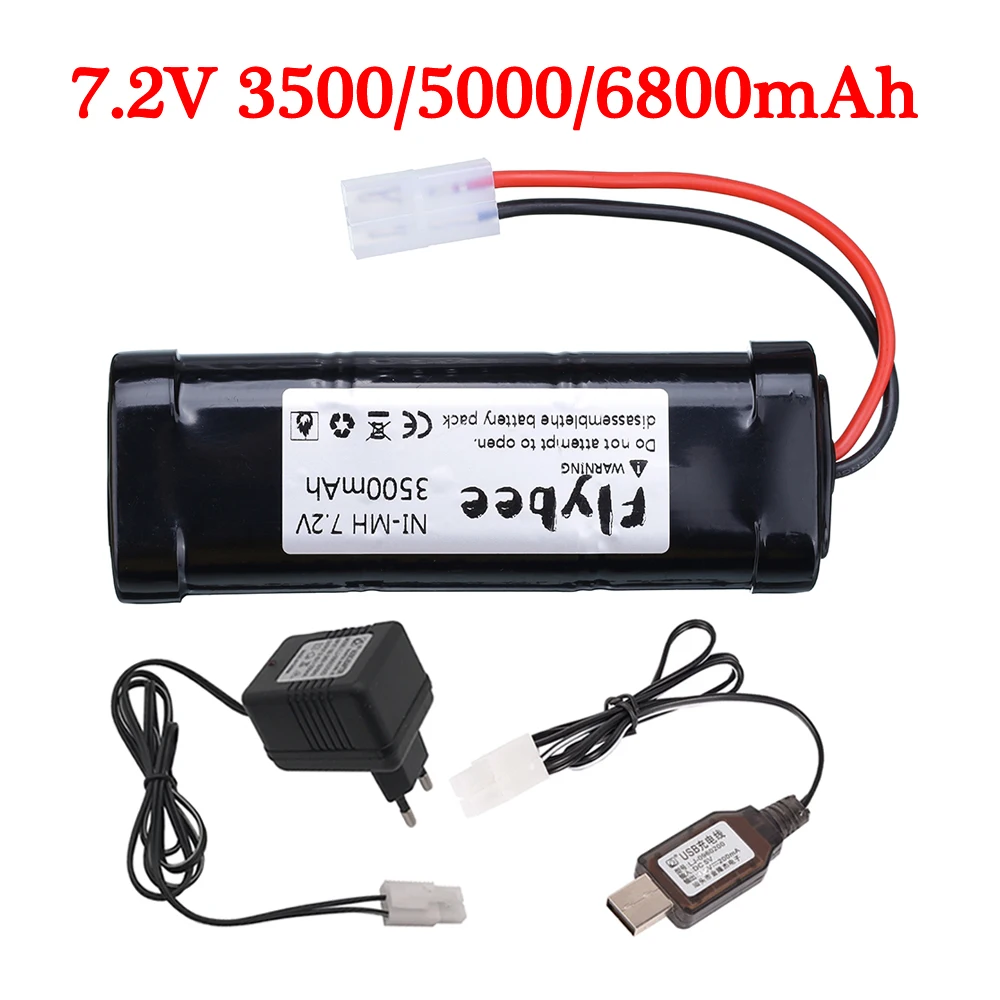 upgrade 7.2V SC Ni-MH battery 3500mah 5000mAh 6800mah + 7.2v charger for RC toys tank car Airplane  With Tamiya Connectors 1/16
