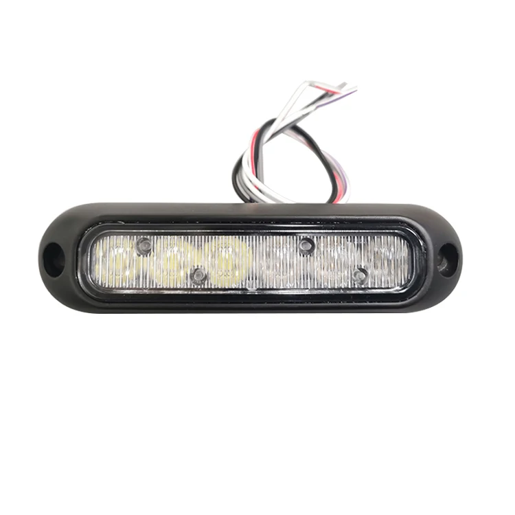 Auto Strobe Flasher Light 6 LED ION Blue White Surface Mount Emergency Warning Light for Cars Truks