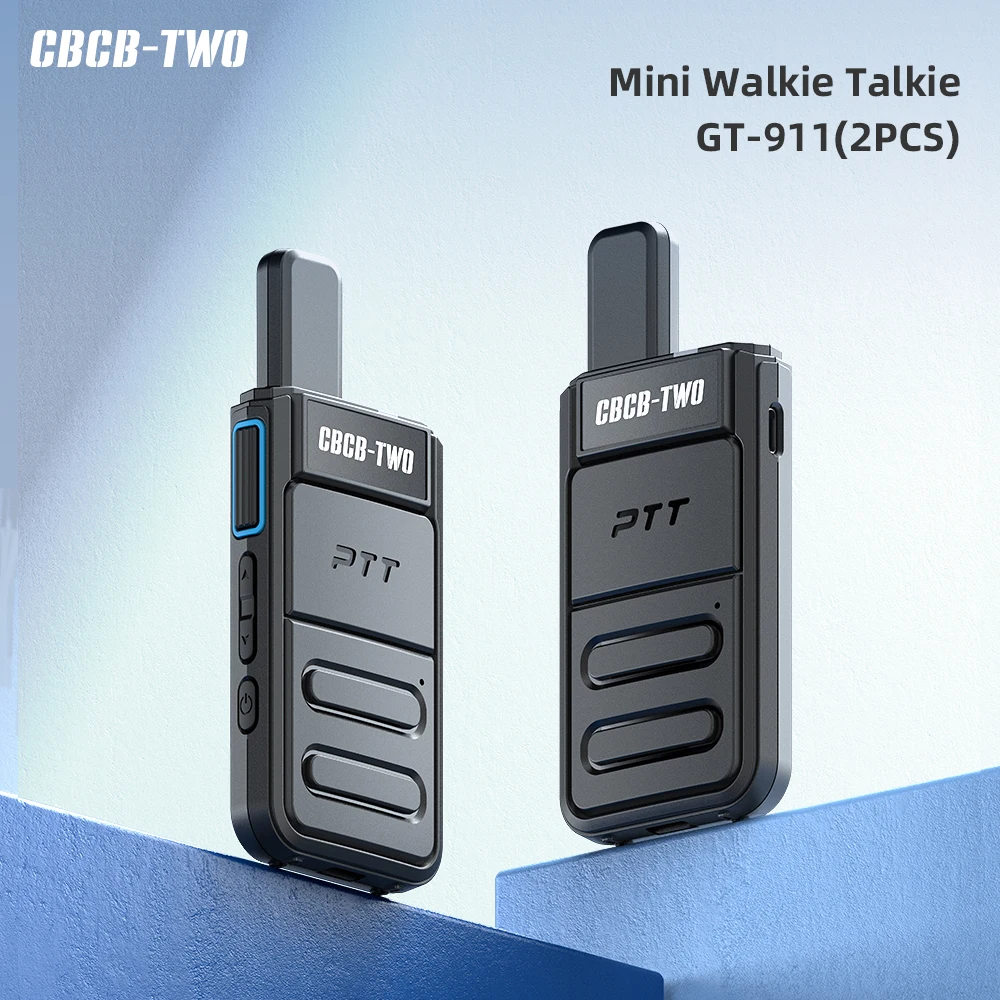 CBCBTWO 2PCS GT-911 Rechargeable Walkie Talkie Mini Portable Two Way Radio PMR FRS Radio Comunicador Long range Type-C Charger