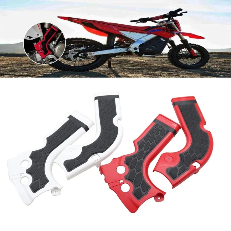 Contoured Dirt Bike Frame Guard Panels for CRF250R/CRF450R with Plastic Construction, Preformed Openings, and H9EE
