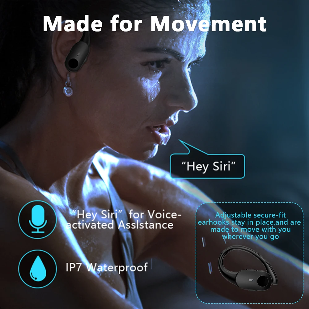 Mpow T68 TWS Wireless Earbuds Bluetooth 5.3 In Ear Earphones LED Digital Display True Wireless Headphones for Gym Sports Work