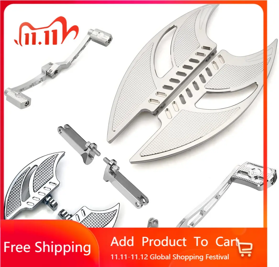 

STLF Chrome Blade Driver Floorboards Brake Toe Heel Shifter Levers for Touring Special Road Glide Electra Glide 2008-20