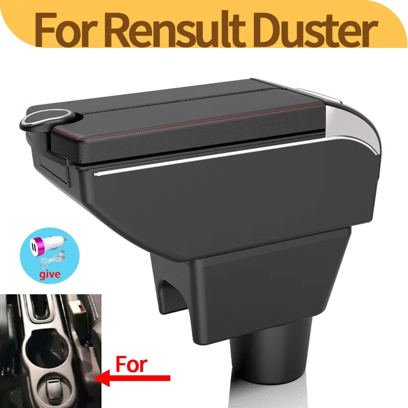 For Renault Duster Nissan Terrano 3 Dacia Duster Oroch Car Armrest Box 2012-2018 Special Storage Box Auto Parts with Cup Holder