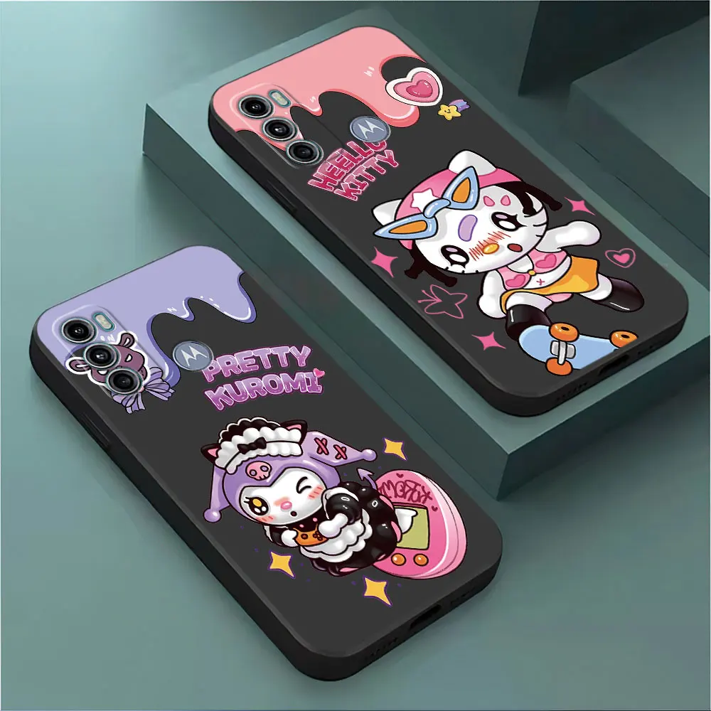 Sanrio Kuromi Case for Motorola Moto Edge 20 Pro One Fusion Plus G200 5G G9 Plus Edge 40 Pro Edge 30 Neo TPU Soft Cover Bumper