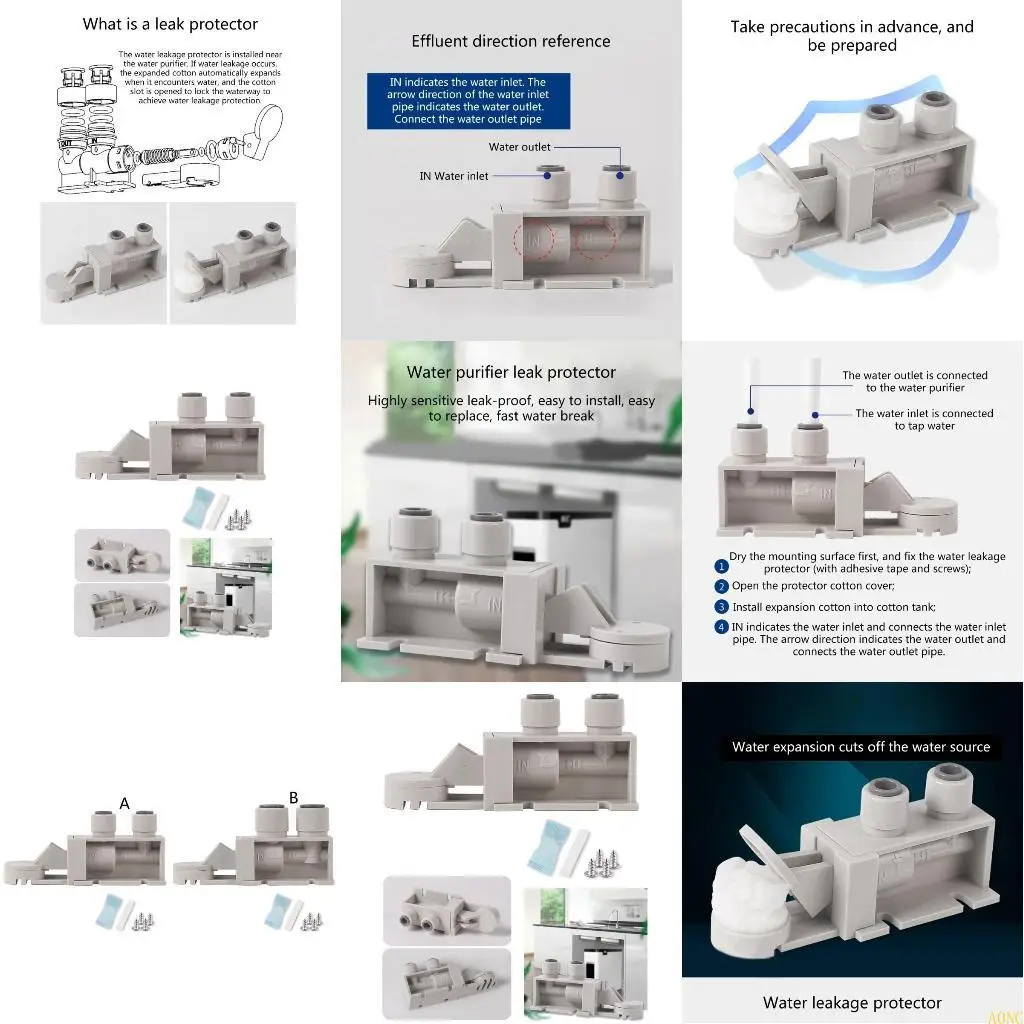 A0NC Quick Connector Leakproof Switches Leakage Protector Shut Offs Valves Leak Detector Water Filter Breaker Accessories