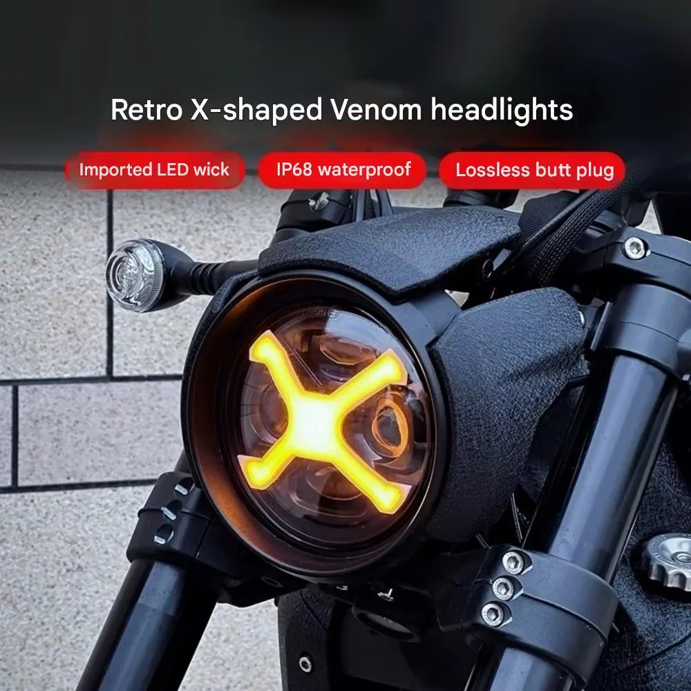 For Benda Chinchilla 500 retrofit vintage x light venom round light headlight accessories imported led wick