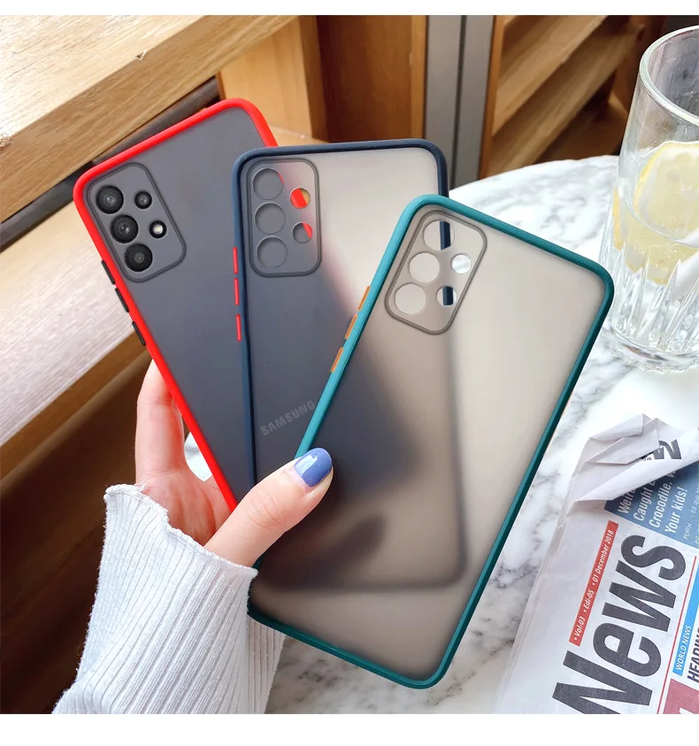 Translucent Matte Phone Case for Samsung Galaxy A12 A22 A32 A42 A52 A72 A13 A23 A33 A53 A73 5G Skin Feel Camera Protection Case