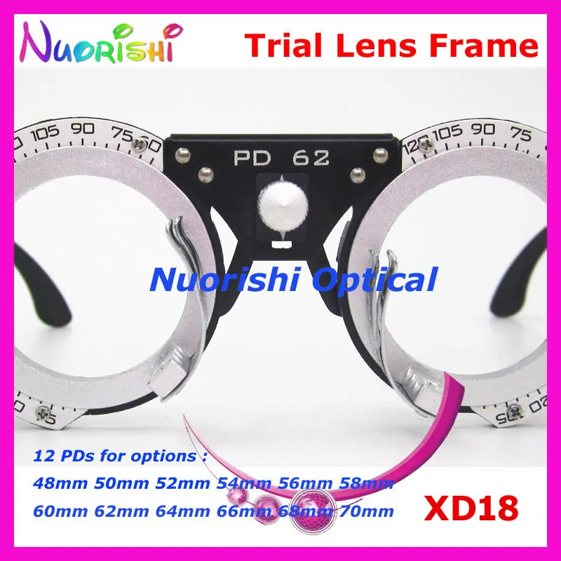XD18 1 piece Nice Design 12 Different Fixed 48-70mm PDs Pupil Distance Optometry Black Trial Lens Frame