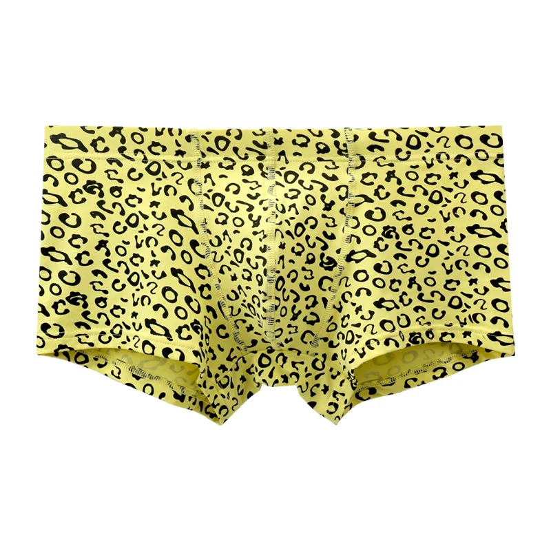 Cotton Fashion Personality Sexy Leopard Print Man Underwear U Pouch Bag Low Waist Tight Seamless Breathable Soft Boxers