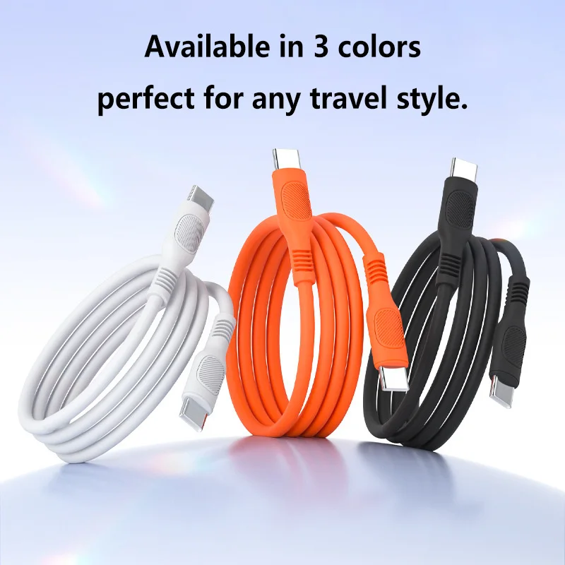 60W Type C Phone Cable For iPhone 16 15 17 Pro Max 17 Air Plus Fast Charging Type-C Charge Silicone Cables Type C Data Line 1M