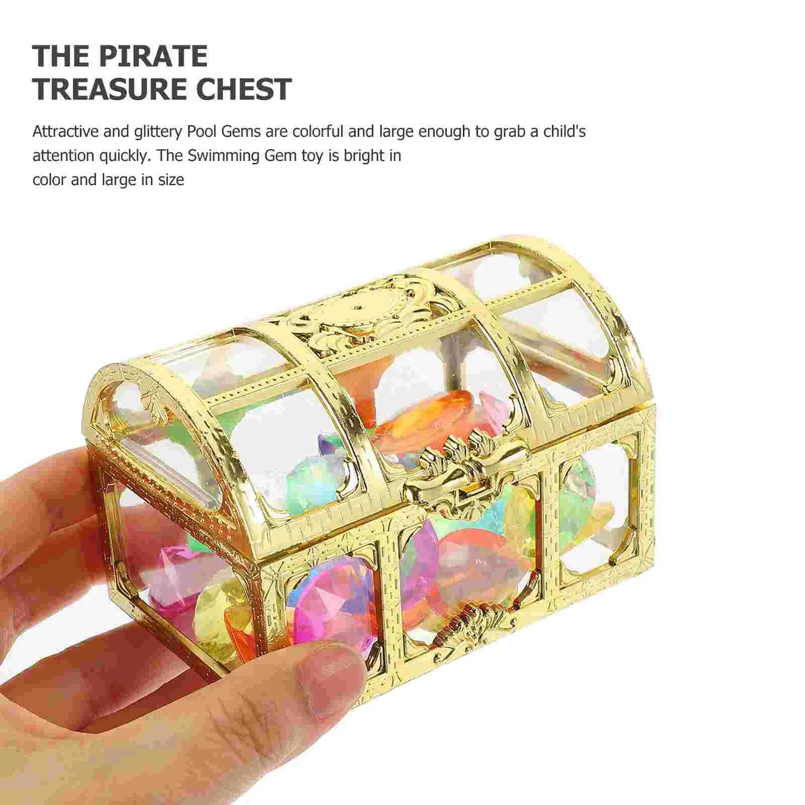 Pool Toys for Kids Diving Treasure Chest Toddlers Diamond Gemstone Acrylic Metal Party Decorations Children’s