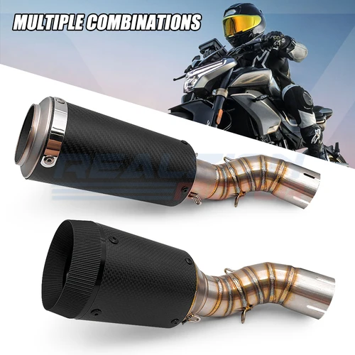 Imagen 2 del producto REALZION-silenciador de Escape para motocicleta, tubo de enlace medio para Kawasaki Z900 2020