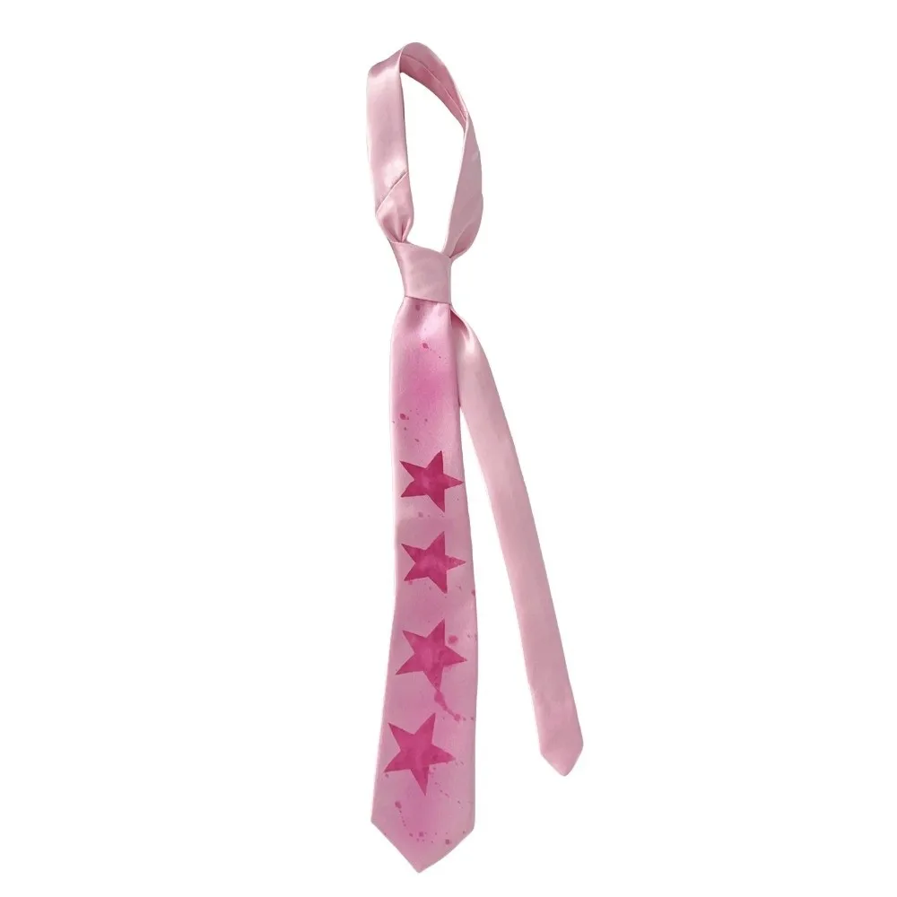Casual Y2K Star Tie Narrow Adjustable Glossy Tie Sweet Hand Tied Unisex Necktie Suit Accessories