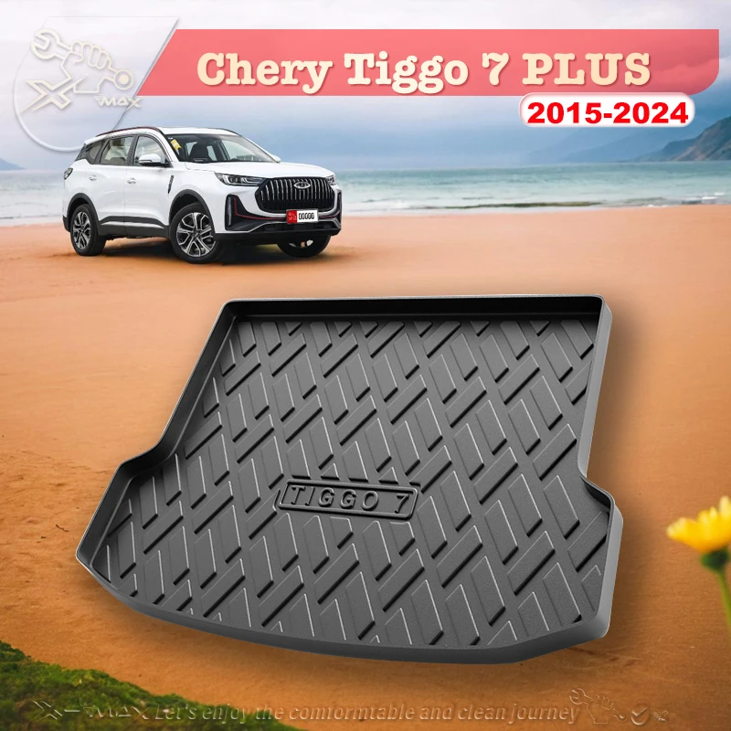 

For Chery Tiggo 7 PLUS 2015-2024 Custom Fit Car Trunk Mat All Season Black Cargo Mat 3D Shaped Laser Measured Trunk Liners