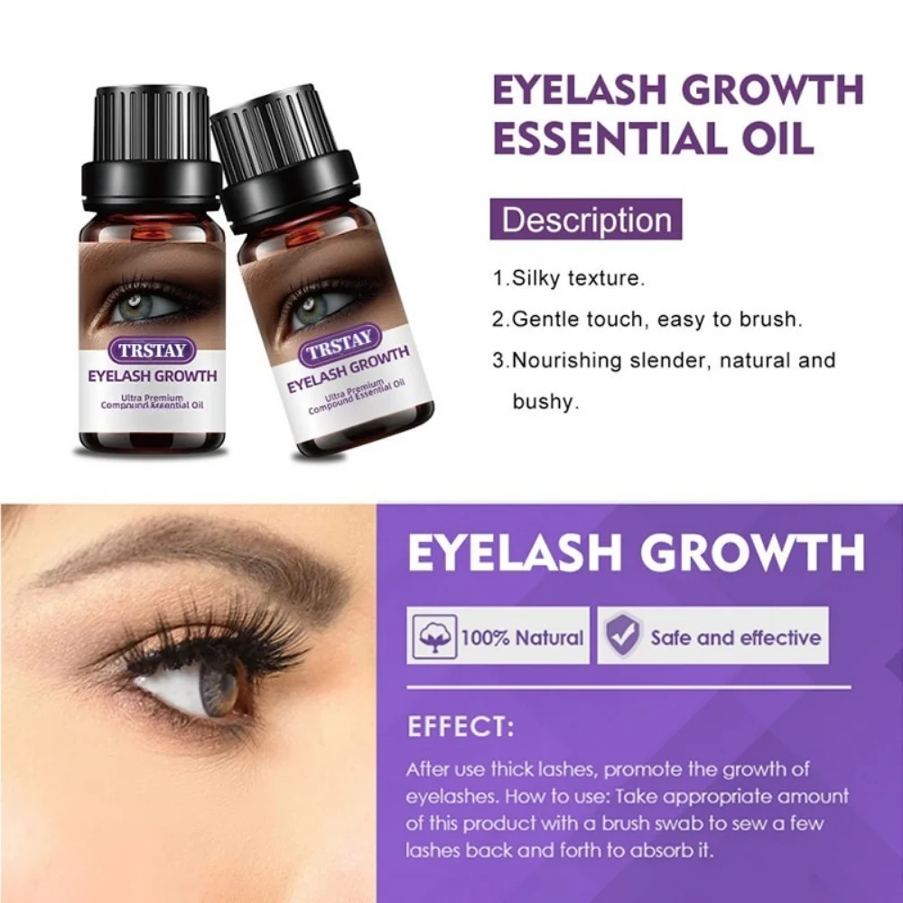 Powerful Eyelashes Growth Serum Eyebrow Growth Oil Essential Oils Essence Fast Growth Liquid Essential Oil Eyelash Enhancer