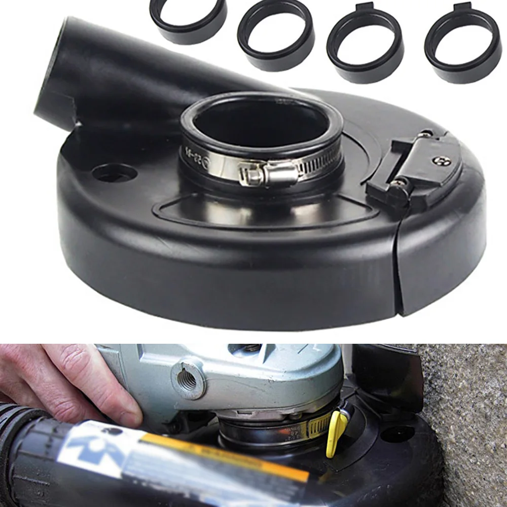 7 inch Vacuum Dust Shroud Grinding Cover for Angle Grinder Hand Grind Black Dust Cover With Positioning Ring