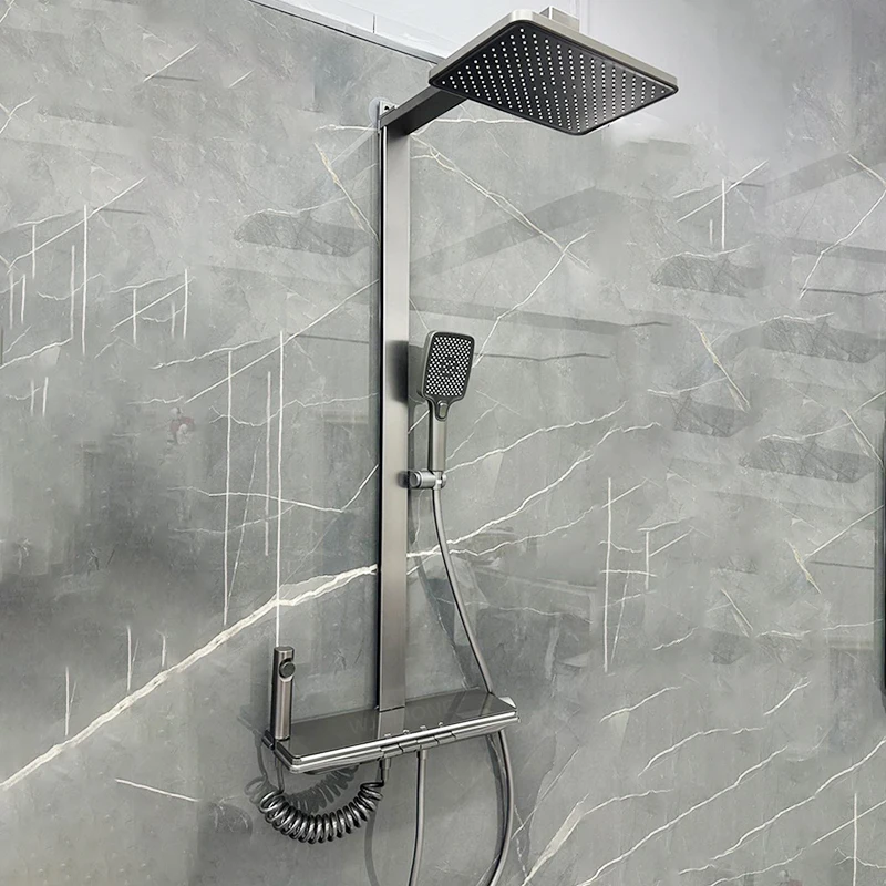 Imagem -05 - Design Digital Display Sistema de Chuveiro Banheiro Temperatura de Chuva Led Chuveiro Conjunto Completo Banheira Cachoeira Chuveiros Faucet Suit Way Luxo Chuveiro Quente e Frio Pressurizado Terno Novo