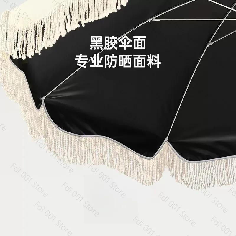Oversized Tassel Sun Umbrella for Outdoor Beach Garden Patio Market Stall Shade