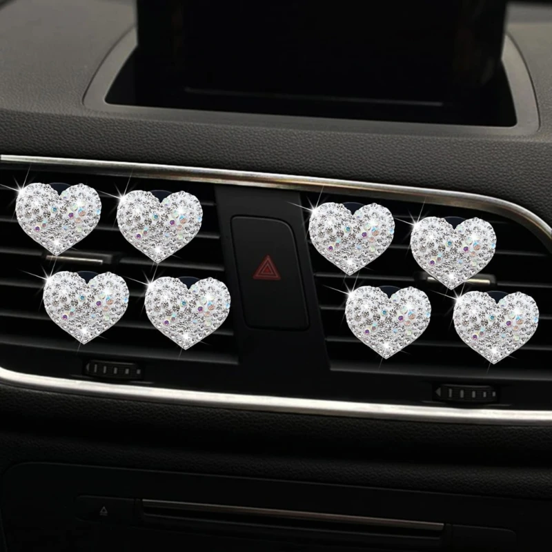 Car Air Outlet Air Freshener Car Perfumes Deodorant with Heart shaped Diamond Enhances Your Driving Experience Durable D7YA