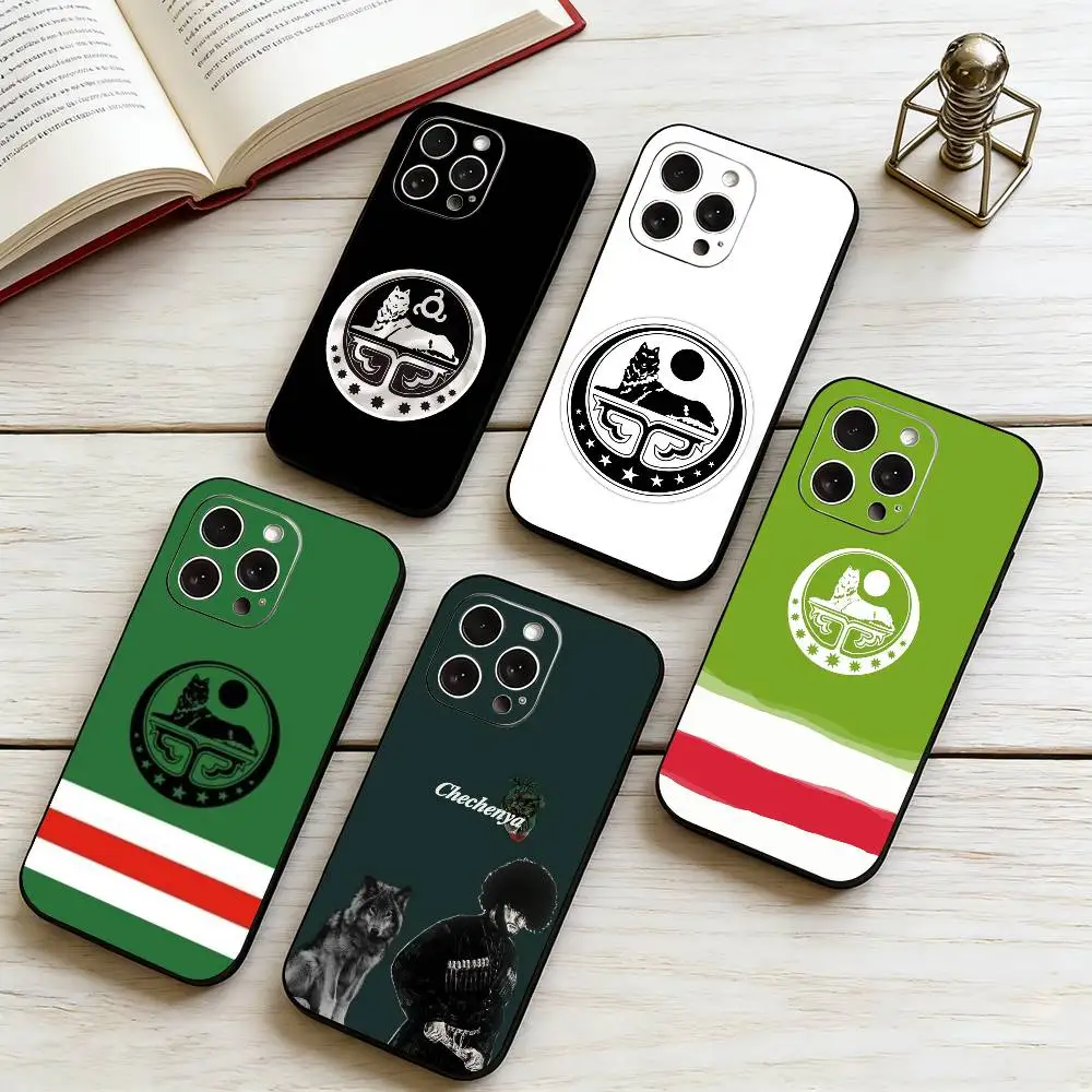 Chechnya Flag Chechen Wolf-F  Phone Case For iPhone 17,16,15,14,13,12,11 Plus,Pro Max,XS,Soft Silicone Black Cover Gift