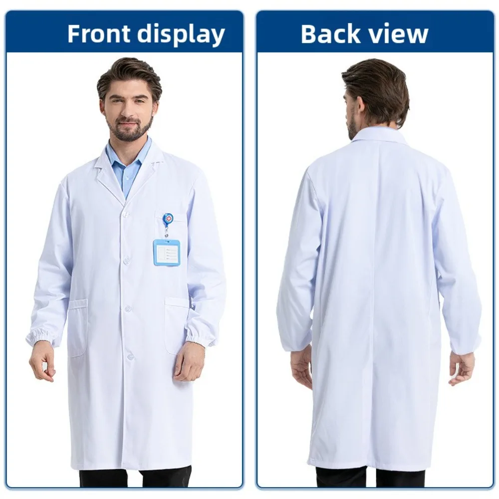 

Unisex Long Sleeve Lab Coat - Professional Doctor Coat & Nurse Uniform for Clinical, Hospital, Dental, Laboratory Use
