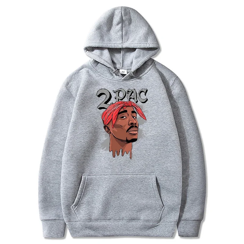 Tupac 2PAC Letter Printed Hoodies Men Fashion Long Sleeve Sweatshirts Women Casual Harajuku Streetwear Hooded Pullover Sudaderas