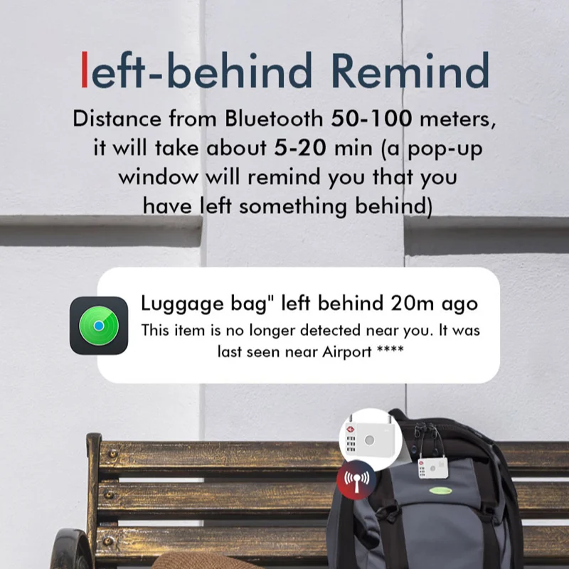 قفل ذكي للأمتعة Mitag الجديد مع محدد موقع GPS مناسب لنظام Apple جهاز تعقب ذكي للعثور على علامة الهواء لمكافحة فقدان جهازي ﻿