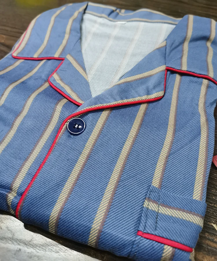 Frühling Herren Herbst und Winter langärmelige lange Hosen mittleren Alters dünner Abschnitt von Pyjamas Nachtwäsche Homewear Anzug Loungewear – Detail 14