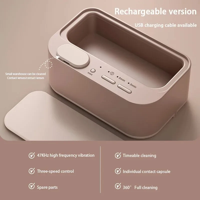 Ultrasonic Cleaner 48Khz with Double Bin Vibration Full Cleaning Machine for Jewelry Watch Straps Household Use