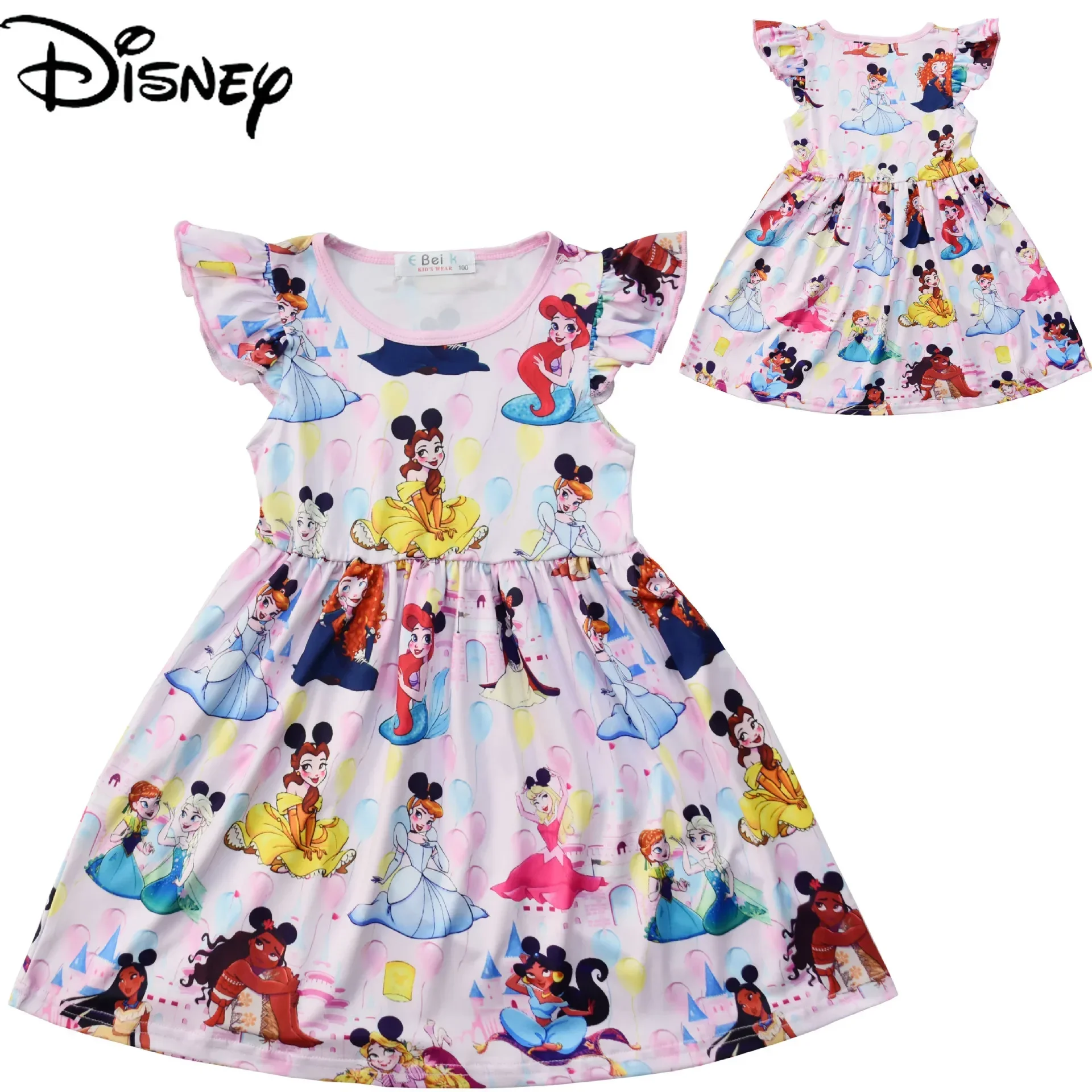 

Disney Princess Frozen Princess Dress Girls Dress Flying Sleeve Princess Dress kids