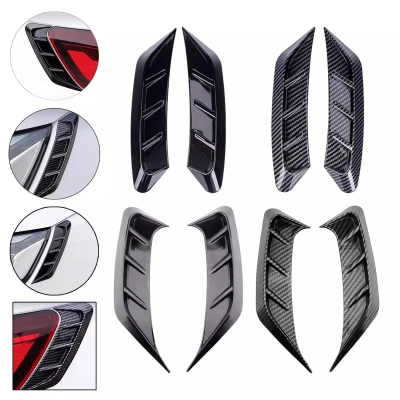 2/4PCS Front & Rear Car Headlight Eyebrow Stickers, Multifunctional Headlamp Eyelid Trim Cover Decoration Pair