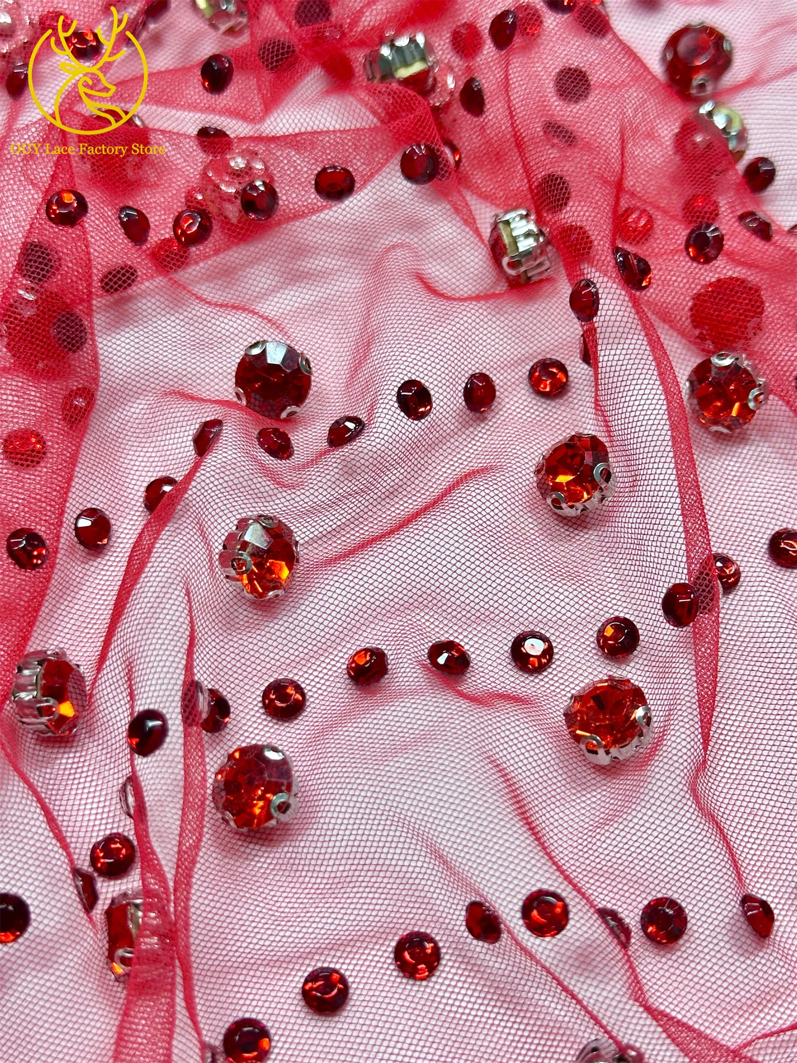 Grüner Neuer Stil Österreichischer Diamant-Tüll-Netzstoff 5 Yards Afrikanischer Spitzenstoff Bunter Strass-Netzstoff für Hochzeitskleider – Detail 22