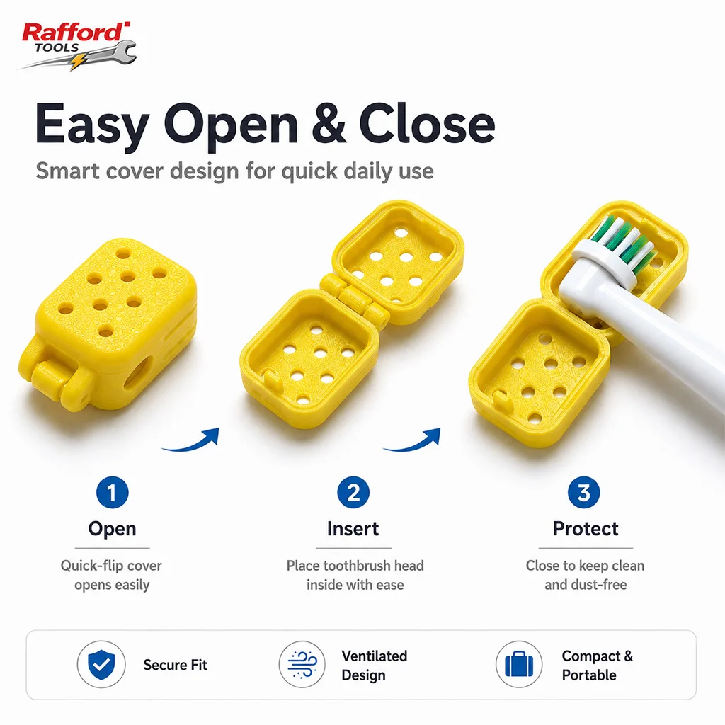 Rafford4PCS 전동 칫솔 헤드 캡, 통풍이 잘되는 방진 여행용 커버, Oral-B용 휴대용 브러시 헤드 보호대 썸네일 2