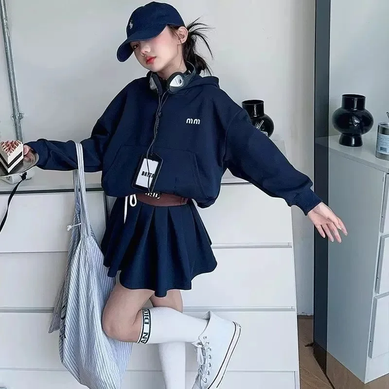 Set di Abbigliamento Casual Autunnale per Ragazze, Due Pezzi: Top a Maniche Lunghe + Gonna Corta, Set di Abbigliamento per Bambine e Ragazze dai 7 ai